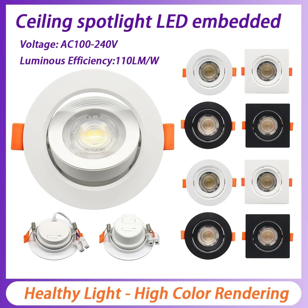 1-10 stücke Spot Led Downlight CCT 3000/4000/6500K Anti-glare Decke Lampe Faltbare Strahler für Schlafzimmer Badezimmer Oberfläche Montiert