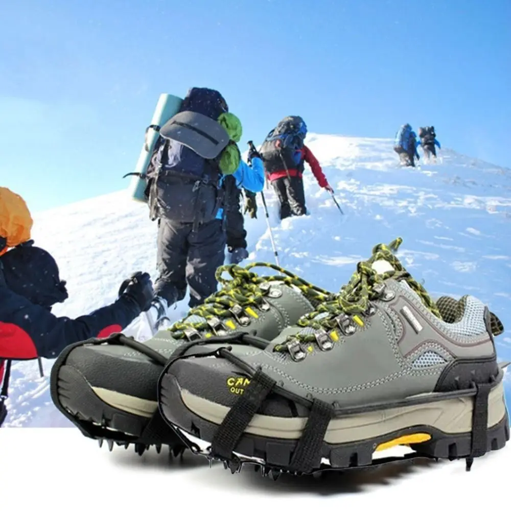 1 Paar 24 Zähne rutsch feste Eis griffe Greifers chuhe Stiefel Wandern Eis kletter schuh Spikes Kletter kette Steigeisen Schuhe Abdeckung Image