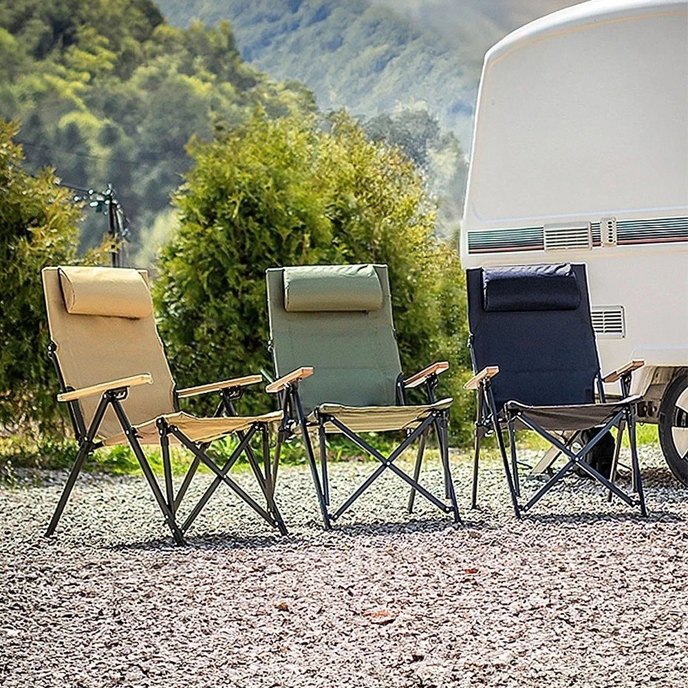 Campingstuhl, winkelverstellbar, klappbar, Relex, langer Campingstuhl, großer Stuhl Image