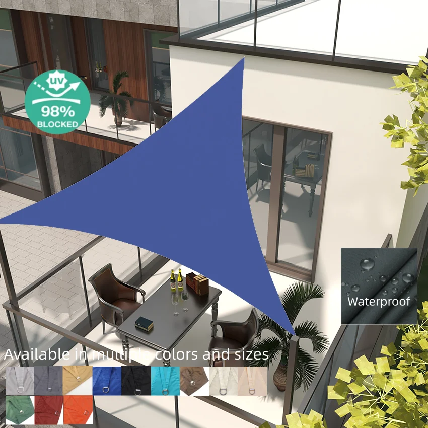 Wasserdichtes Garten-Sonnensegel Rechtwinkliges Dreieck-Gartenüberdachung mit Seilen UV-Schutz Terrassen-Sonnenschutz Sonnenschirm Markisen Sonnenschutz Image