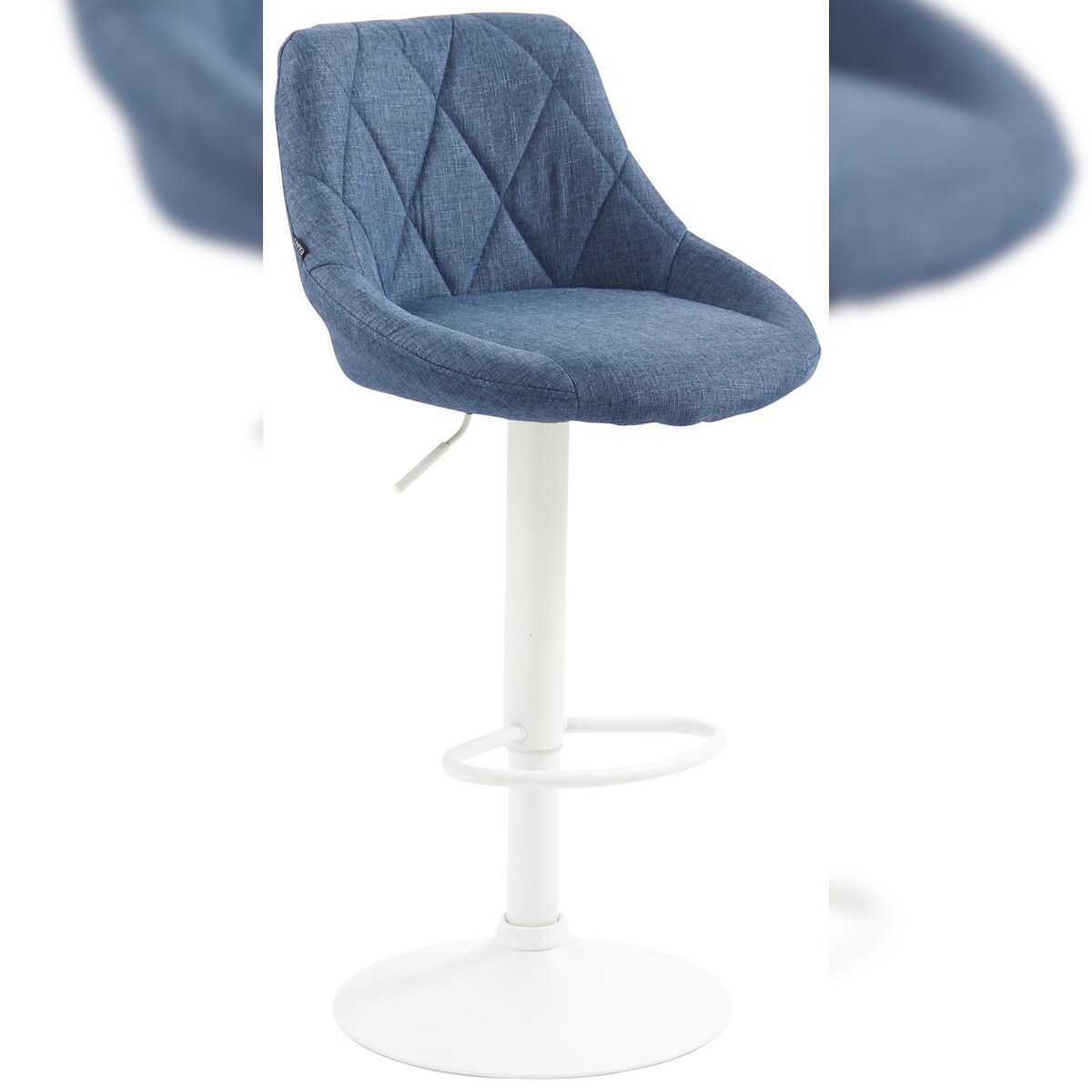 Proregal CHEFGASTRO Barhocker CAPE VERDE Stoff Weiß HxBxT 83x46x49cm Stoff Blau Barstuhl Image
