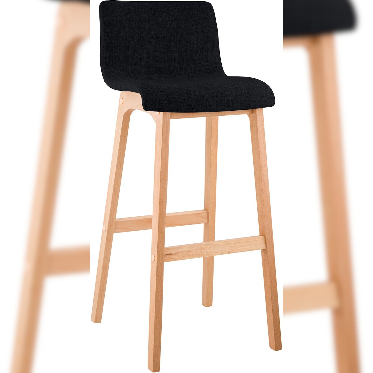 Proregal CHEFGASTRO Barhocker MAUI Stoff Natura HxBxT 101x41x46cm Stoff Schwarz Barstuhl Image