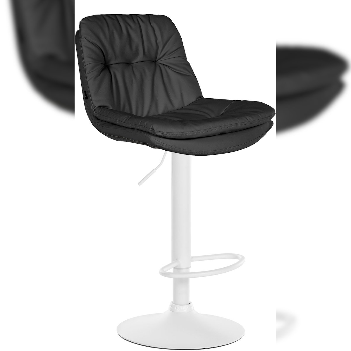 Proregal CHEFGASTRO Barhocker JAVA Kunstleder Weiß HxBxT 92x46x54cm Kunstleder Schwarz Barstuhl Image