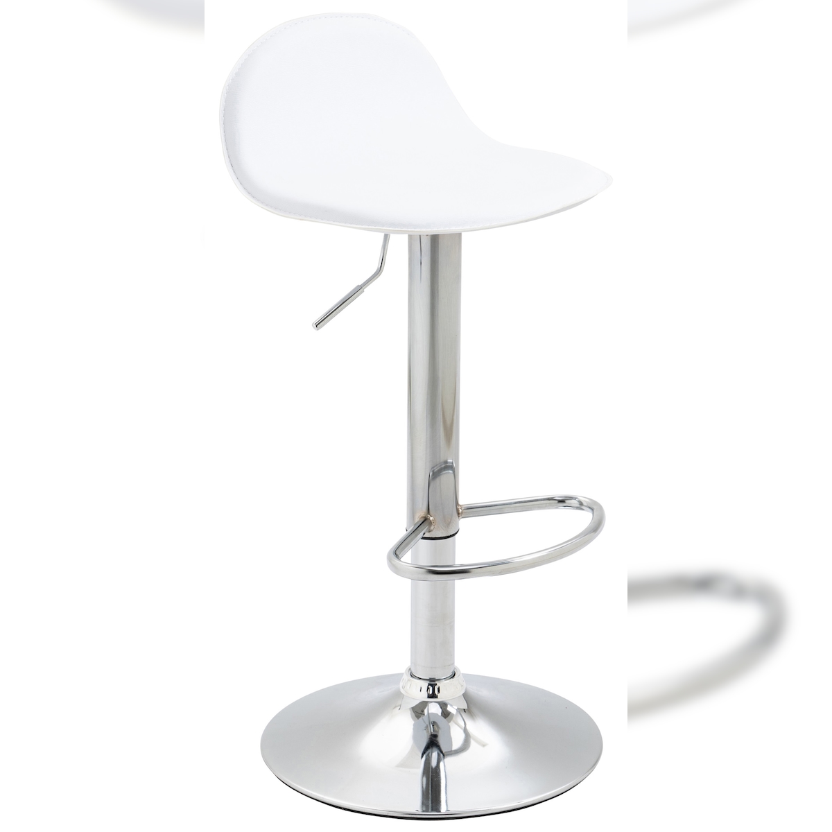 Proregal CHEFGASTRO Barhocker GALAPAGOS Chrom HxBxT 73x39x41cm Kunstleder Weiß Barstuhl Drehstuhl Image