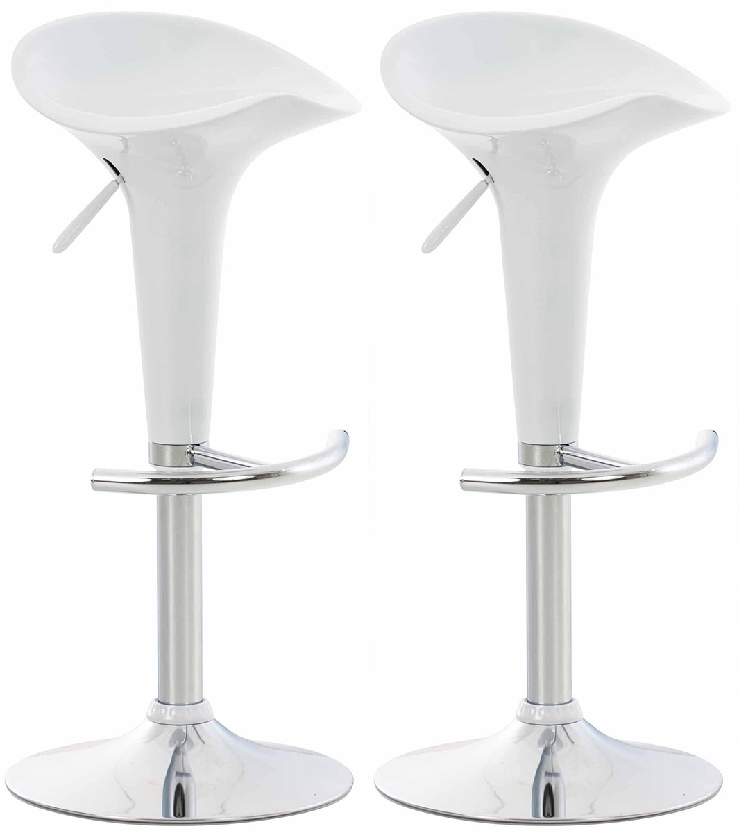 Proregal CHEFGASTRO 2er Set Barhocker RIVIERA HxBxT 87x37x37cm Kunststoff Weiß Barstuhl Drehstuhl Image