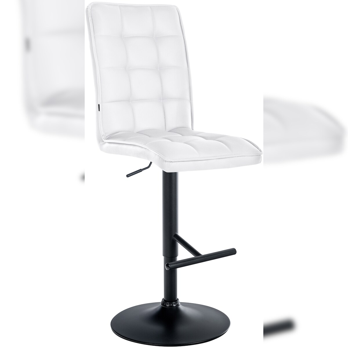 Proregal CHEFGASTRO Barhocker MAYFAIR Kunstleder Schwarz HxBxT 112x45x54cm Kunstleder (PVC) Weiß Barstuhl Drehstuhl Image