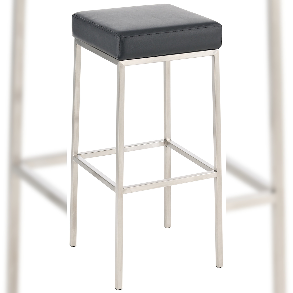 Proregal CHEFGASTRO Barhocker ARIZONA Edelstahl 85 HxBxT 85x37x37cm Kunstleder Schwarz Barstuhl Image