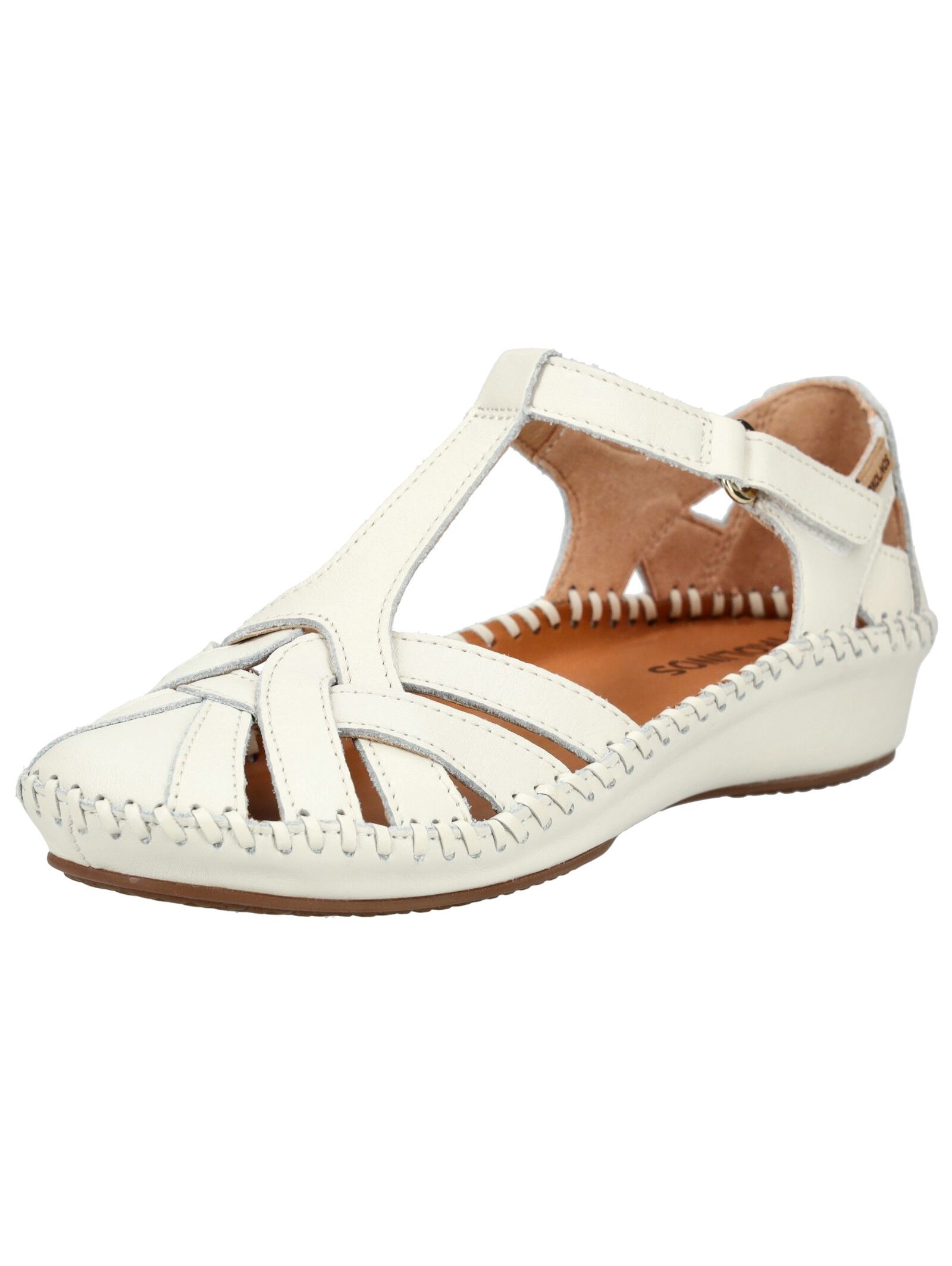 Riemchensandale PIKOLINOS "PIKOLINOS Sandalen Leder", Damen, Gr. 42, weiß, Schuhe Riemchensandale