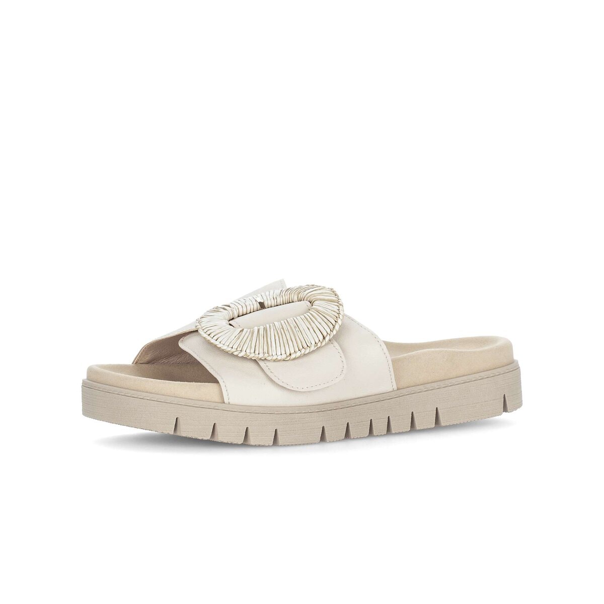 Pantolette GABOR "Pantolette", Damen, Gr. 43, beige, Schuhe Pantolette