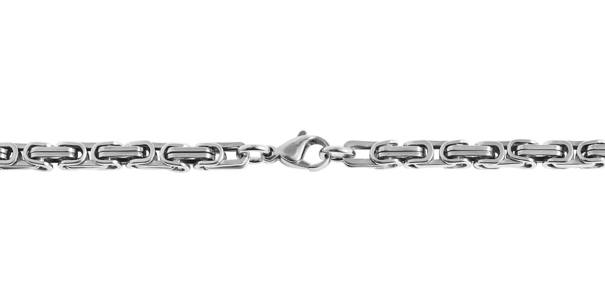 Kette ohne Anhänger ADELIA´S "Unisex Halskette – Königskette aus Edelstahl 50 cm", silber, Halsketten, Damen, 50cm, Edelstahl, Schöne Geschenkidee zum einfach so Image