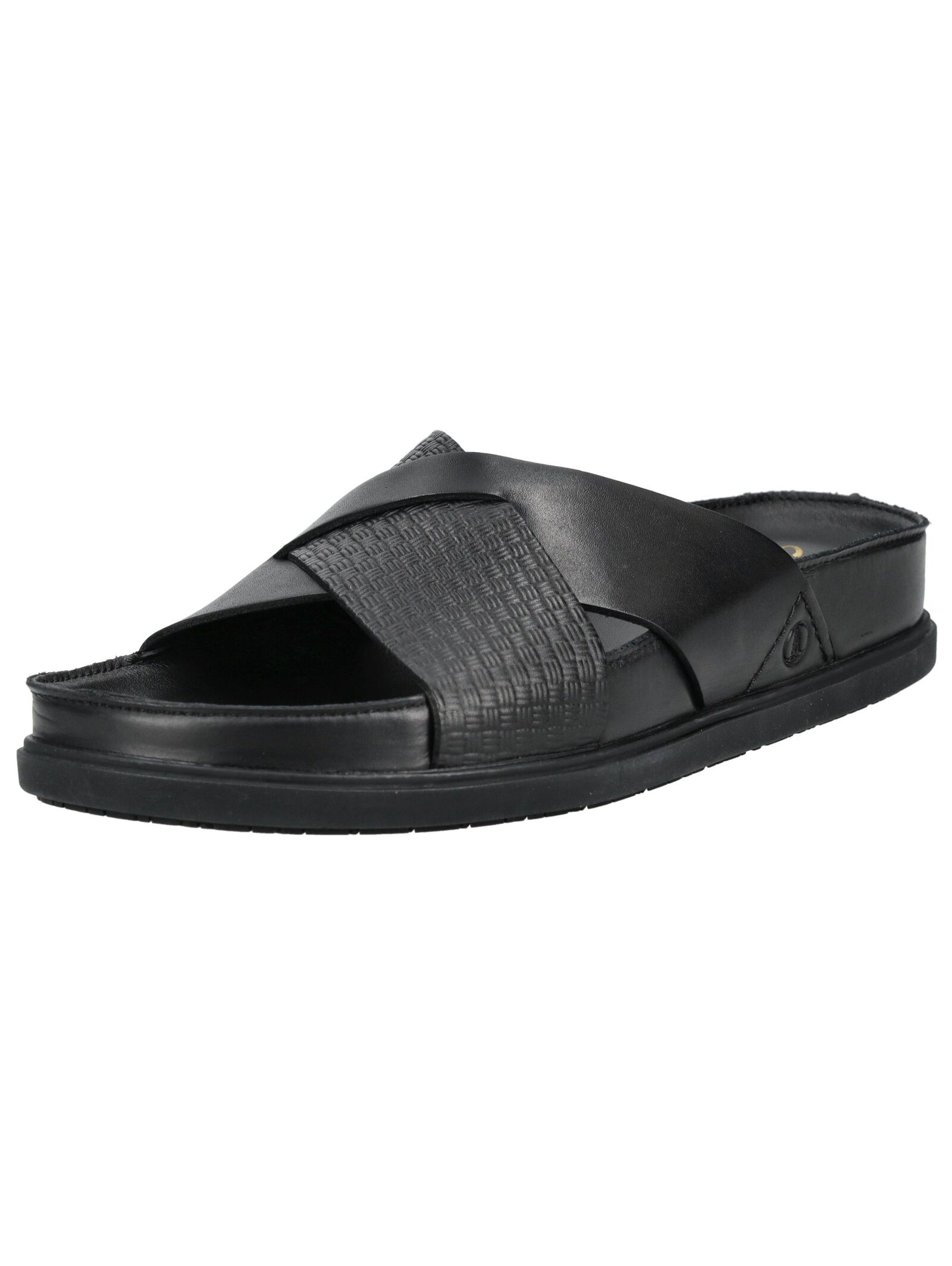 Pantolette CLARKS "Clarks Pantoletten Leder", Herren, Gr. 43, schwarz, Leder, Schuhe Pantolette