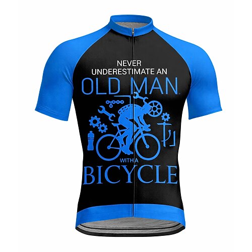 Herren Radtrikot Grafik Geometrisch Buchstaben Zahlen Kurzarm Fahhrad T-Shirt Oberteil mit 3 Gesäßtaschen UV-beständig Schnelltrocknend Frontreißverschluss Reflektierende Streifen Sport Weiß Gelb Image