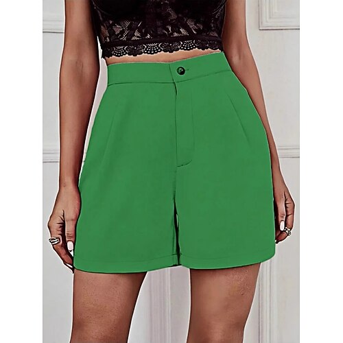 Damen Bermudashorts Jogginghose Chinos Shorts Urlaub Mode Streetwear Kurz Hohe Taille Einfach Tasche Bequem Komfort Weich Mikroelastisch Outdoor Straße Schwarz Weiß Rote Braun Sommer Frühling Herbst Image