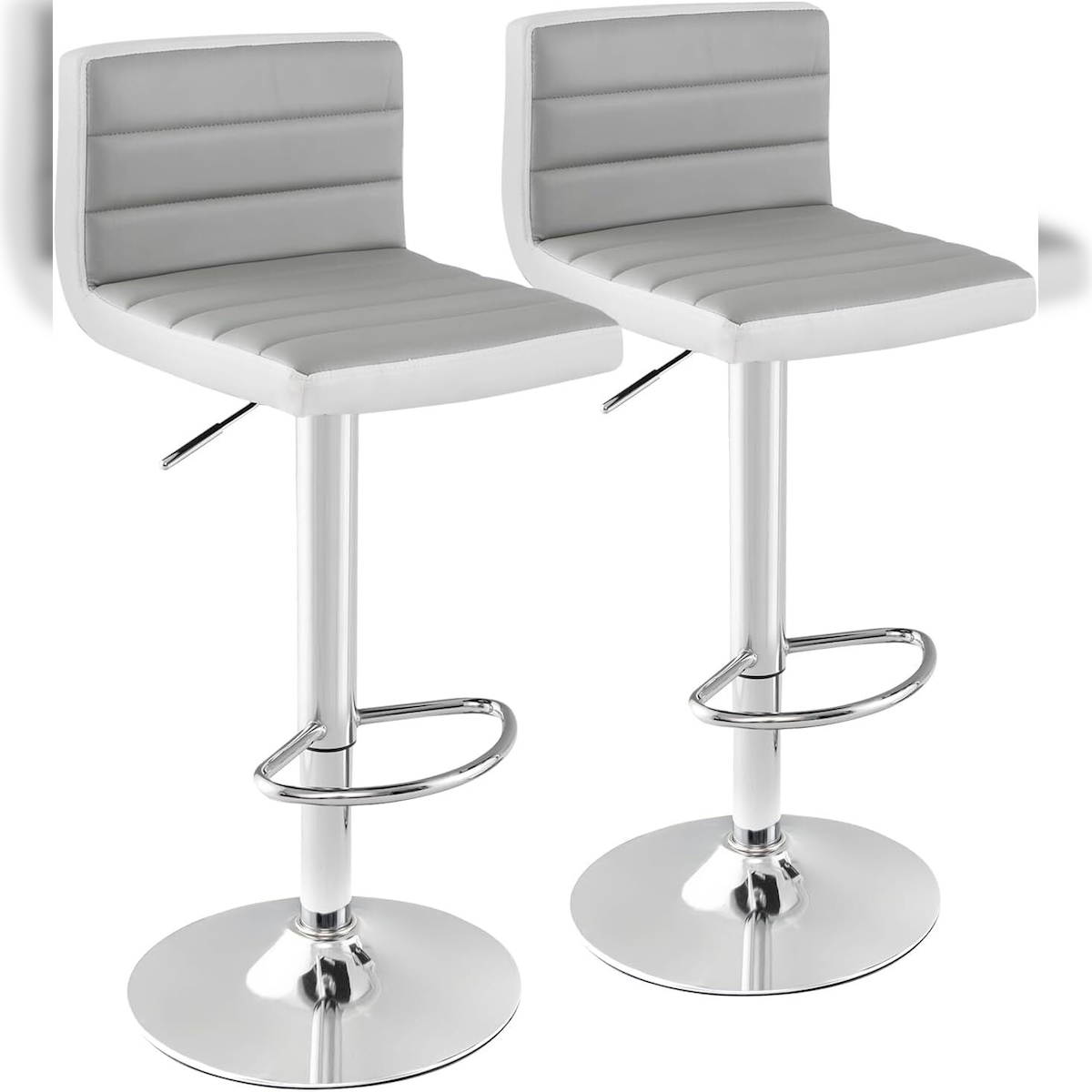 COSTWAY Barhocker-Set, 2 Stück, drehbare Barstühle, höhenverstellbar von 82 bis 102 cm, Küchenhocker Image