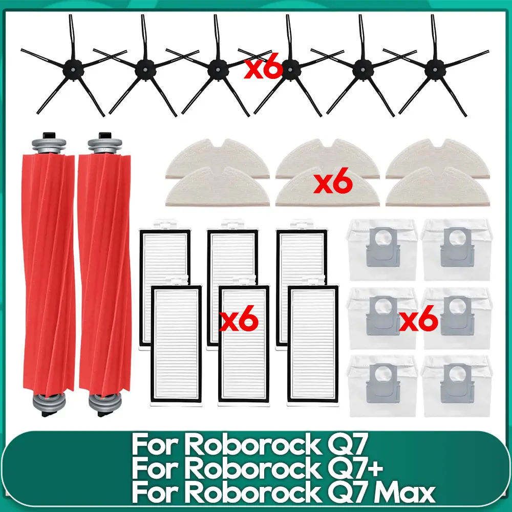 Misura Per Roborock Q7 MAX+ / Q7+ / Q7 / T8 Spazzola Laterale Principale Filtro Hepa Panni Mop Sacchetto per la Polvere Robot Aspirapolvere Accessori