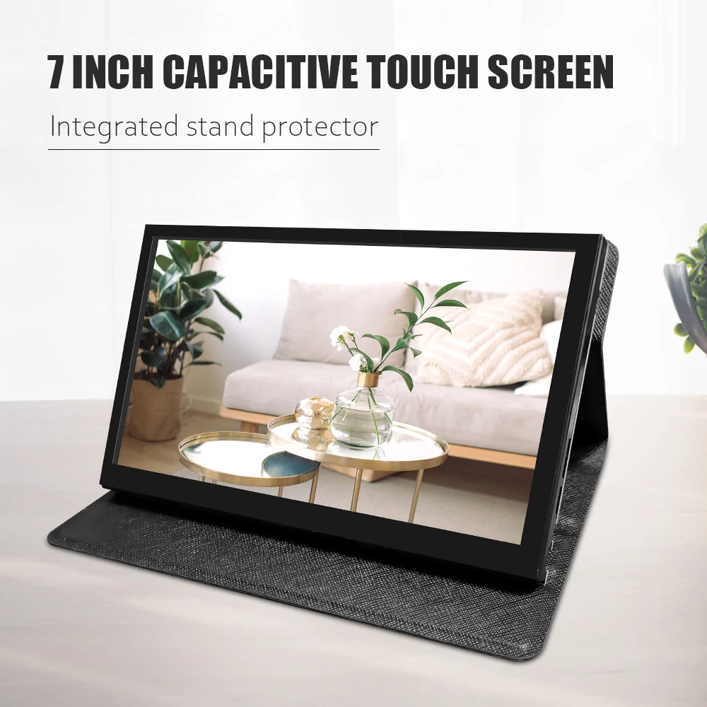 Display LCD IPS da 7 pollici Touch Screen compatibile con HDMI con custodia risoluzione 1024x600 per Monitor portatile Raspberry Pi 3 Pi4 PC