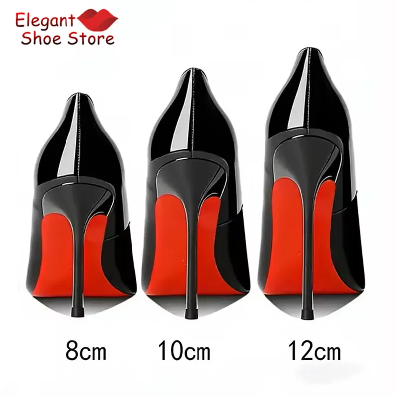 Trend Patent Leder 12CM High Heels für Frauen Luxus Spitz Flach Stiletto Pumps Elegante Sexy Party Hochzeit Kleid schuhe