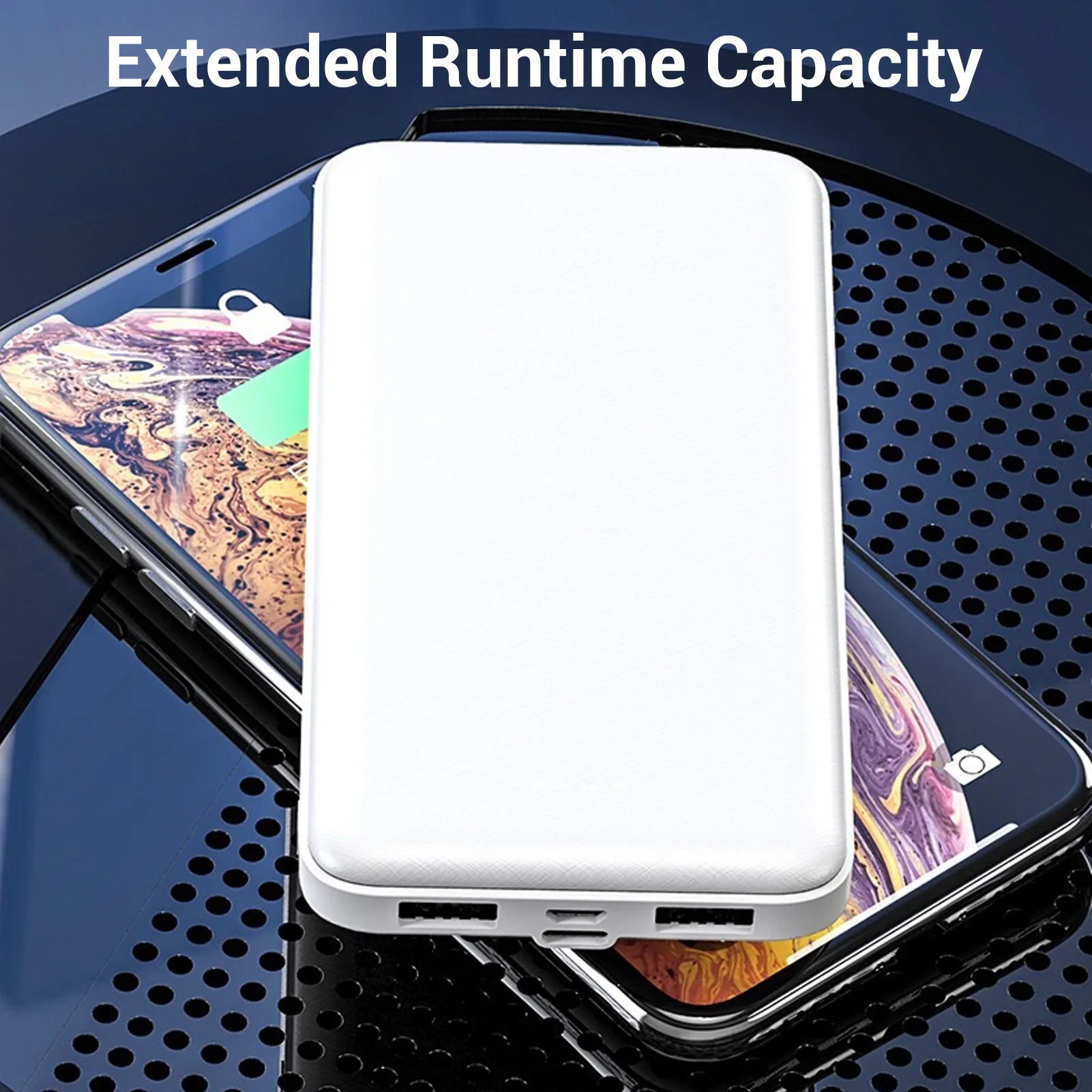 Wiederaufladbarer Akku 10000mAh Tragbare Powerbank für Beheizte Weste Jacke Hose MicroUSB TYP C Dual USB Anschluss Weiß Image