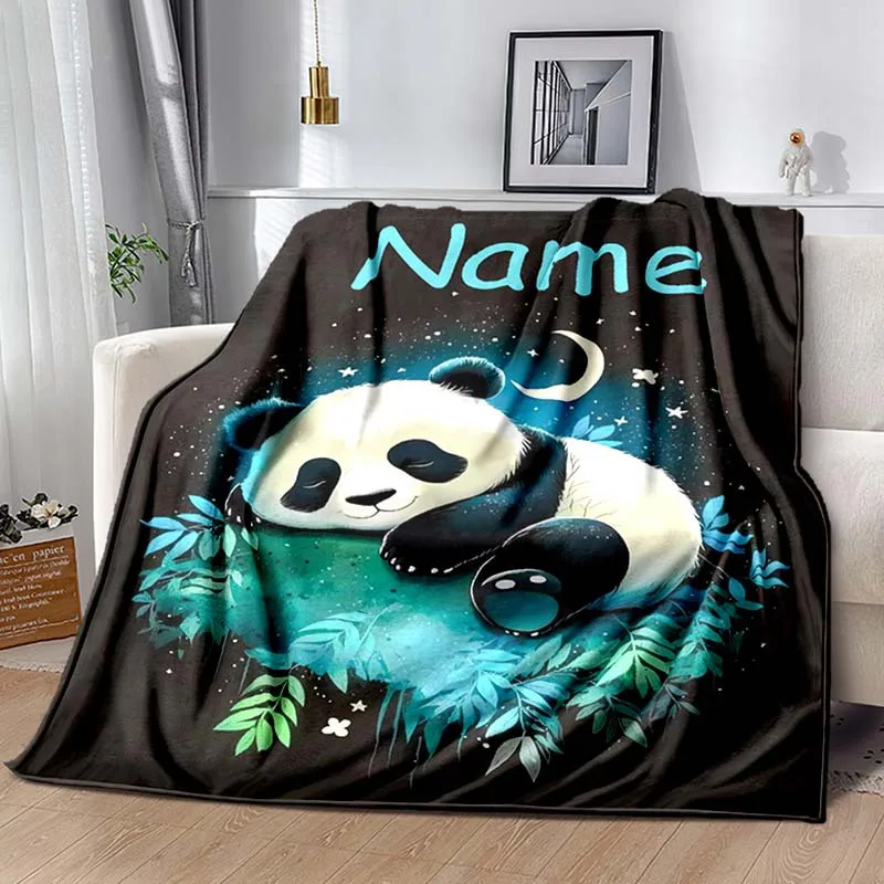 Maßgeschneiderte Riesen-Panda-Flanelldecke 100_ Professionelle Faser, weich und warm, Digitaldruck, geeignet für alle Jahreszeiten Image