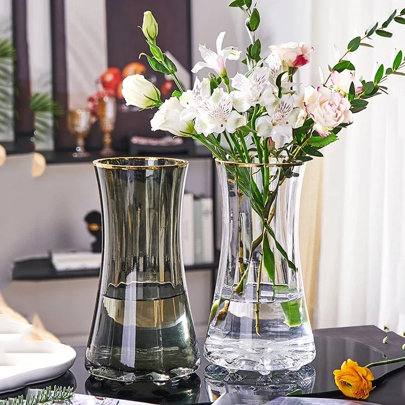 Design Transparente Vase Kristallglas Große Kunst Casa Zubehör Hydroponie Schlafzimmer Vasos Decorativos Image