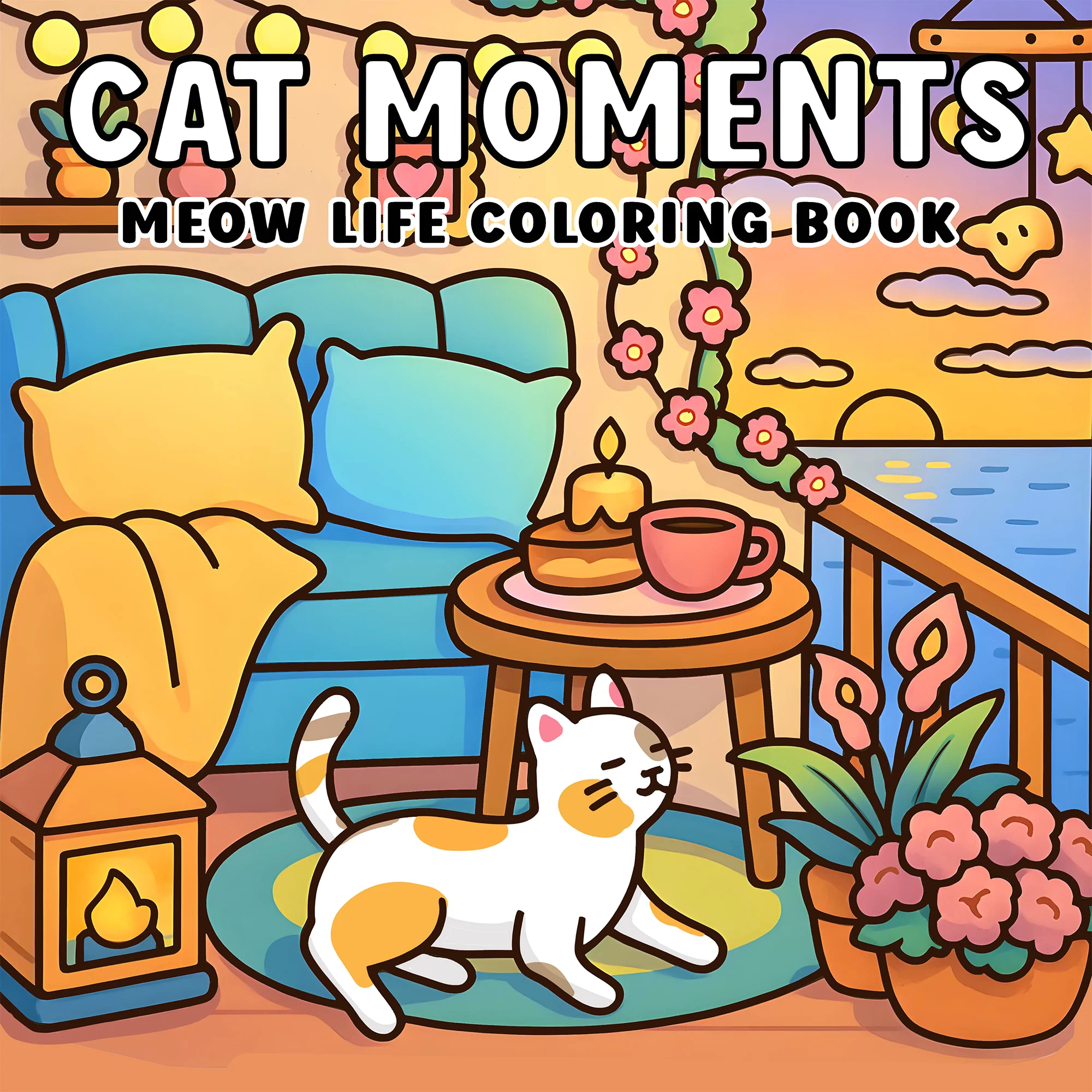 Herzwärmendes Katzenleben-Malbuch – 24-seitiger Spaß und Kreativität | Bilderbuch für alle Altersgruppen Image