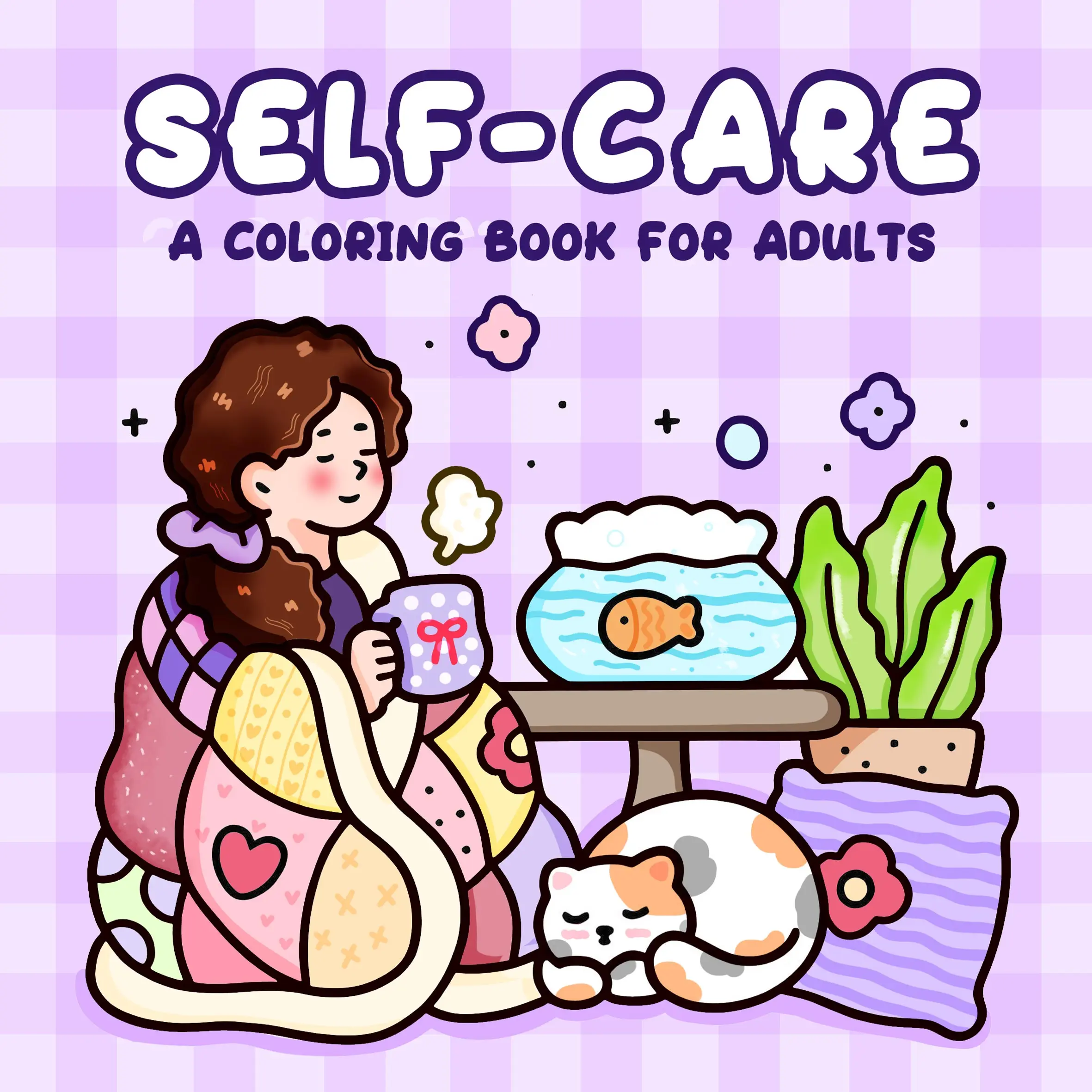 Selbstpflege-Malbuch mit kräftigen, einfachen Mustern für Erwachsene, niedliches Zeichenbuch, perfektes Geschenk für Party und Geburtstag Image