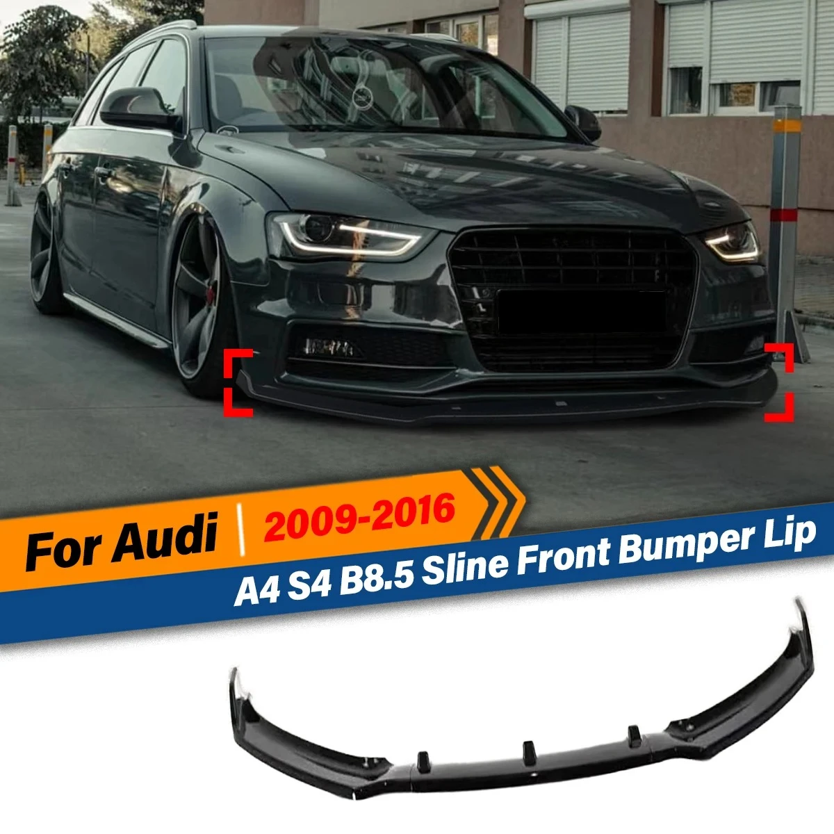 Für Audi A4 S4 B8.5 Sline 2009 2010 2011 2012 2013 2014 2015 2016 Frontschürze Lip Splitter Schutzfolie Zubehör Körper Kit Image