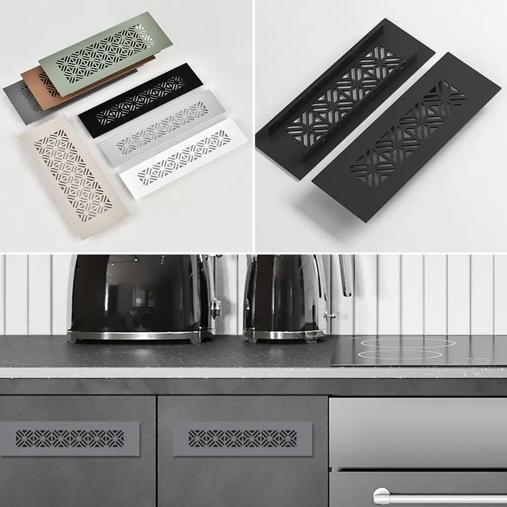 50/80 cm breite rechteckige Aluminiumlegierung, Lüftungsschlitze, Lüftungsgitter, Abdeckung, Türen, Schrank, Kleiderschrank, atmungsaktives Netz, Lüftungsschlitze