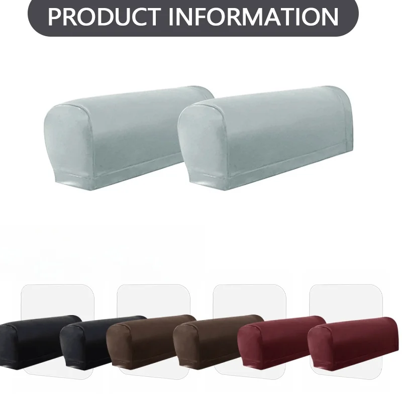 2 Stück Universal Stretch Sofa Sessel Armbezüge Rutschfeste, Armlehnenbezug Ultradicke und weiche Stretch-Armabdeckung aus PU-Leder