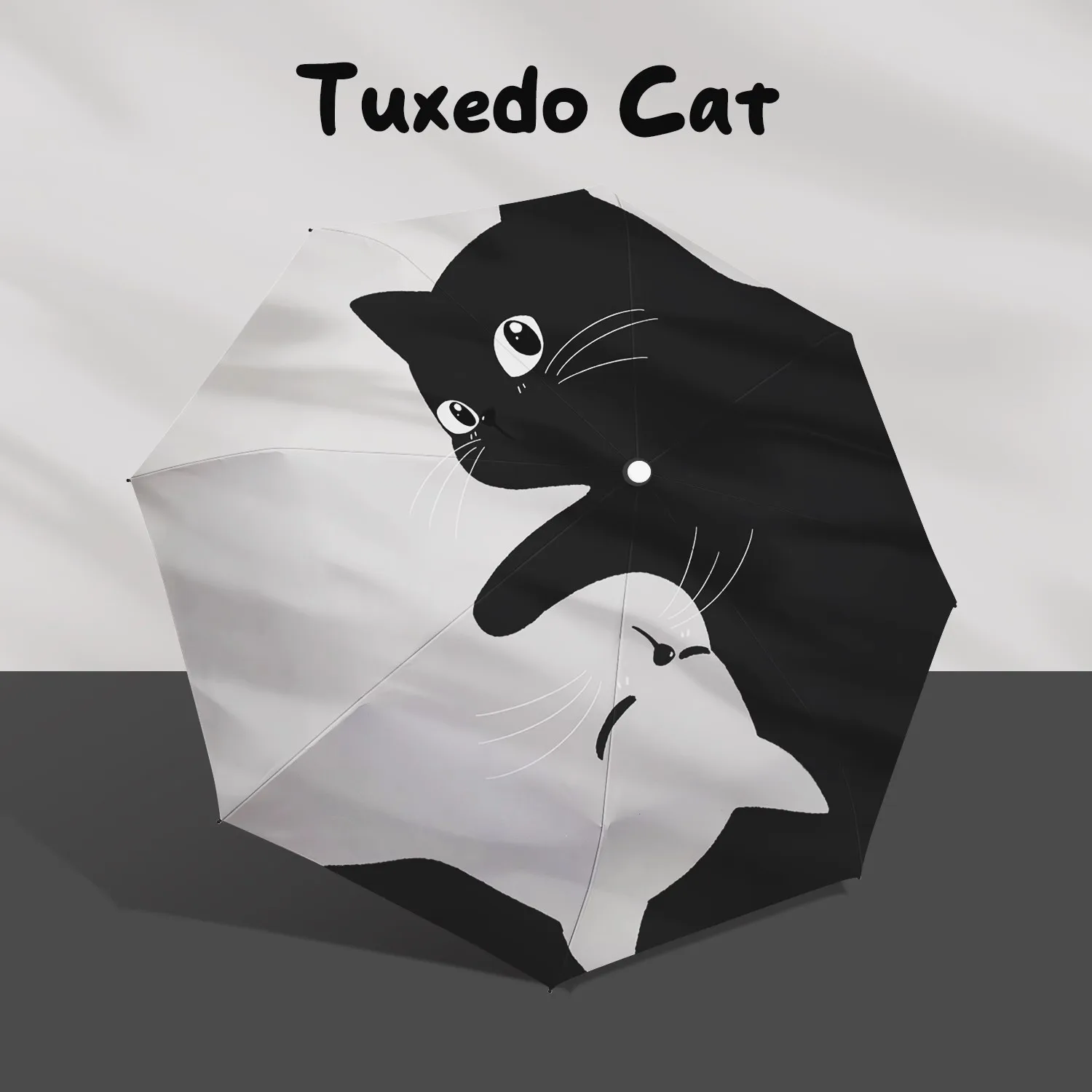 Neuer süßer Katzenschirm in vollautomatischem, faltbarem, hochwertigem Sonnenschirm, Sonnenschirm mit doppeltem Verwendungszweck, UV-Schirm Image