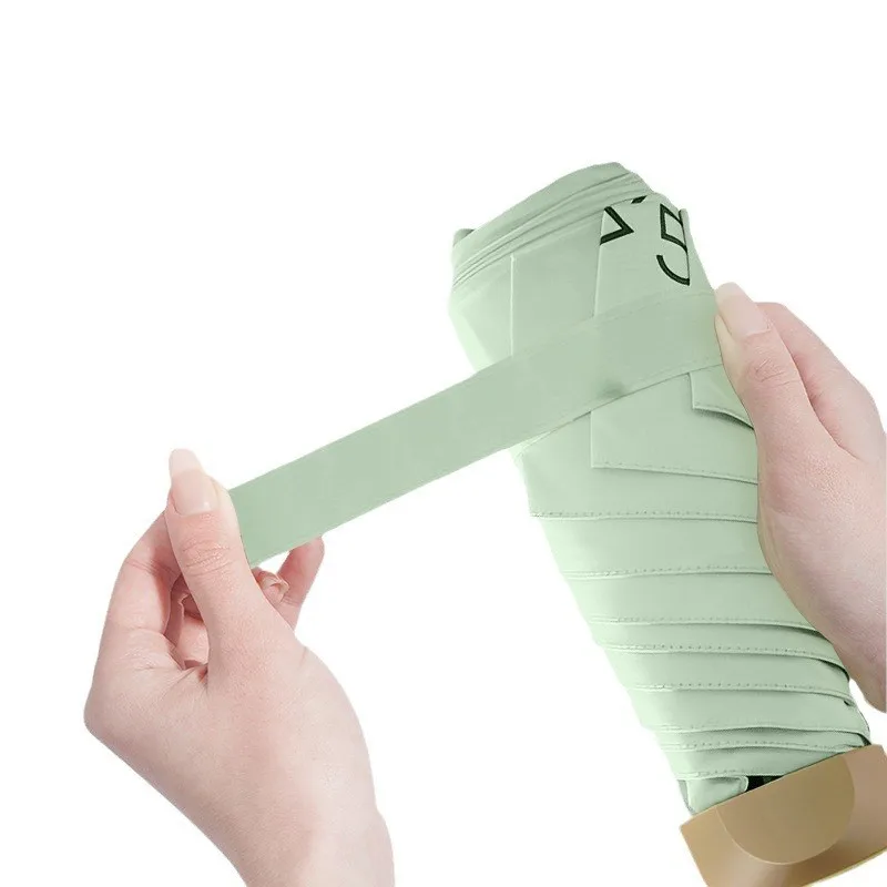 Kleiner tragbarer Damen-Sonnenschirm mit doppeltem Verwendungszweck, schwarz beschichteter Taschenschirm, kleiner frischer Sonnenschirm Image