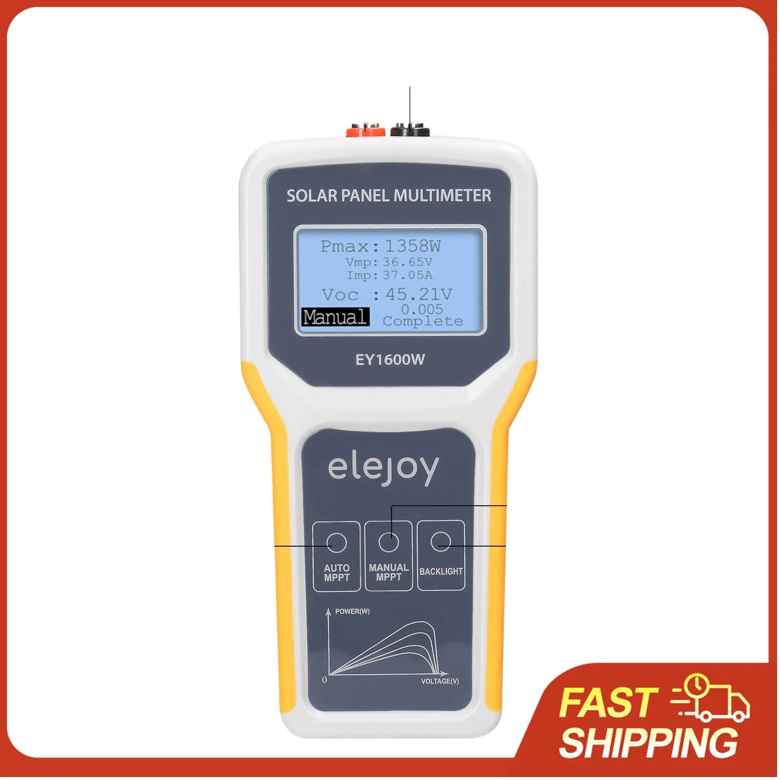 1600W Photovoltaik-Panel-Multimeter, Solarpanel-MPPT-Tester, Leerlaufspannungs-Testgerät, maximaler Leistungspunkt, Spannung, Strom Image