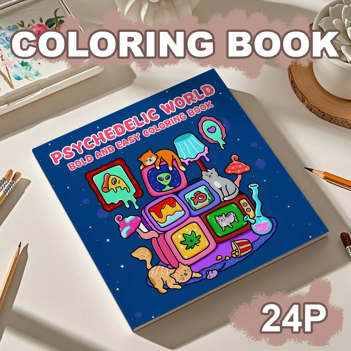 Bezauberndes Bilderbuch für Erwachsene mit Alien-Themen: 24 Seiten, 7,8 Zoll, entfesseln Kreativität und Fantasie, perfektes Geschenk für Freunde Image