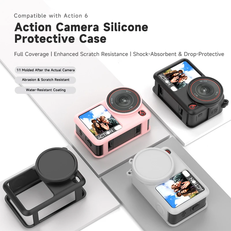 DJI Osmo Action 6, komplettes Set Silikonhülle mit Objektivabdeckung, kratzfest, stoßfest, Schutzhülle, Zubehör Image
