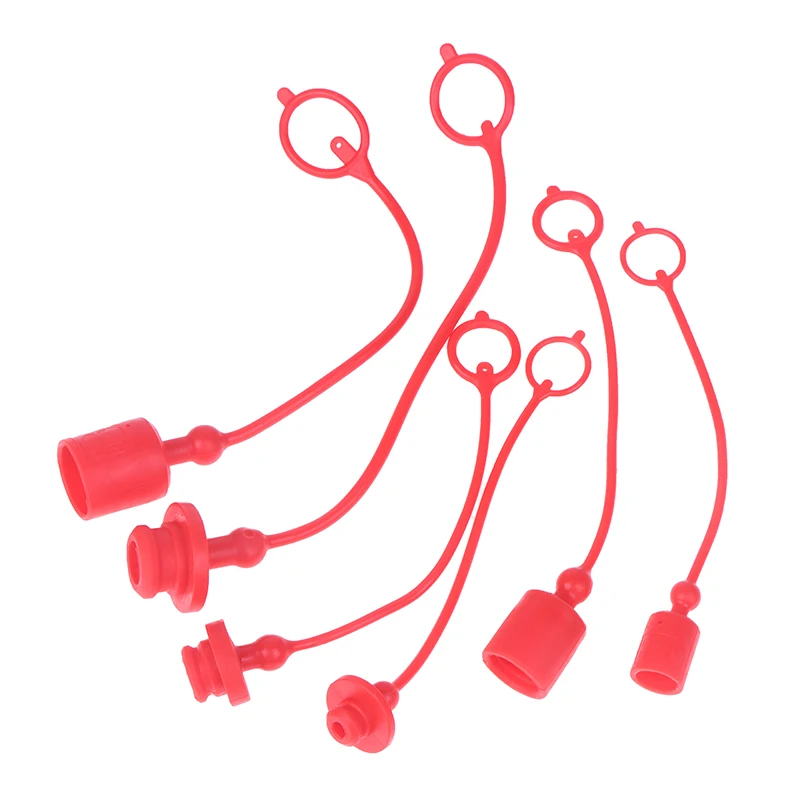 1 paar Rot Hydraulische Schnell Koppler Männlichen Staub Kappe Und Weibliche Stecker Abdeckung PE Gummi Hydraulische Schnell Stecker Männlich Staub abdeckung Image