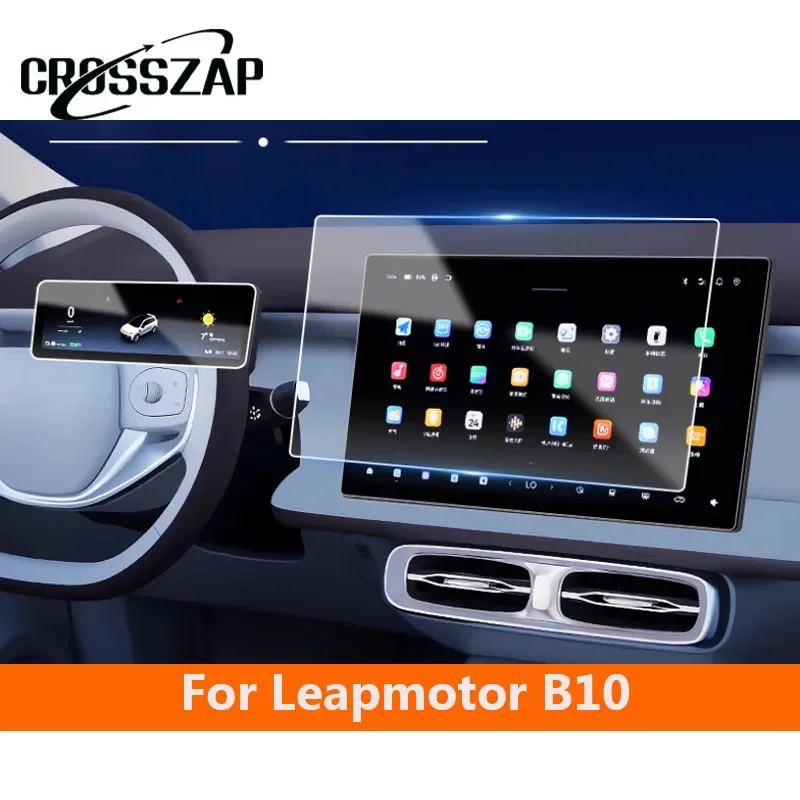CrossZap Für Leapmotor B10 2025 2026 Auto Gehärtetes Glas Navigation Schutz Film LCD Bildschirm Gehärtetes Glas Schutz Film Image