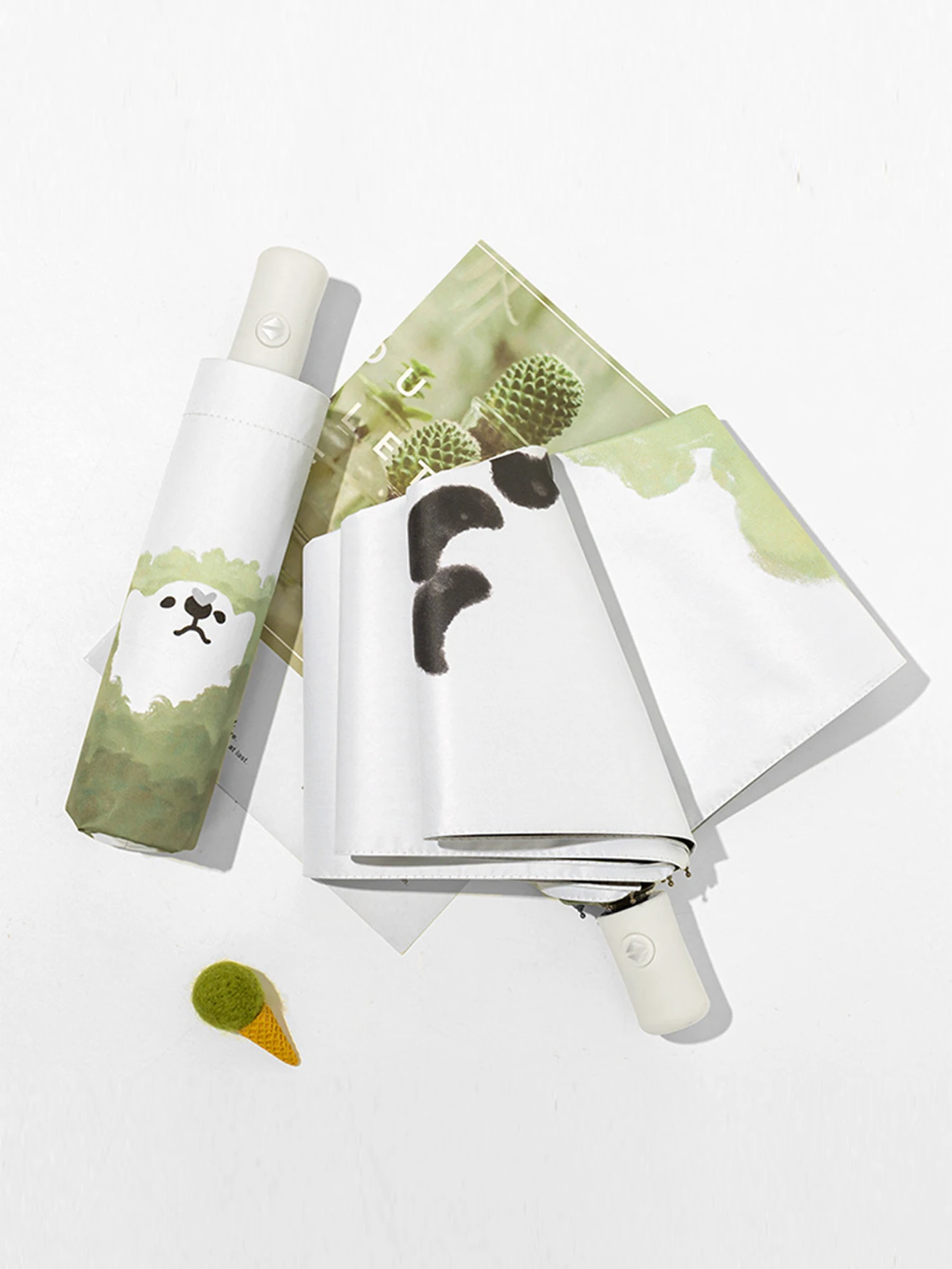 Sonnenschirm Regenschirm niedlichen kleinen Bären Sonnenschirm mit automatischer frischer Faltung für Frauen Senior Schwarz kleber Sonnenschirm Image