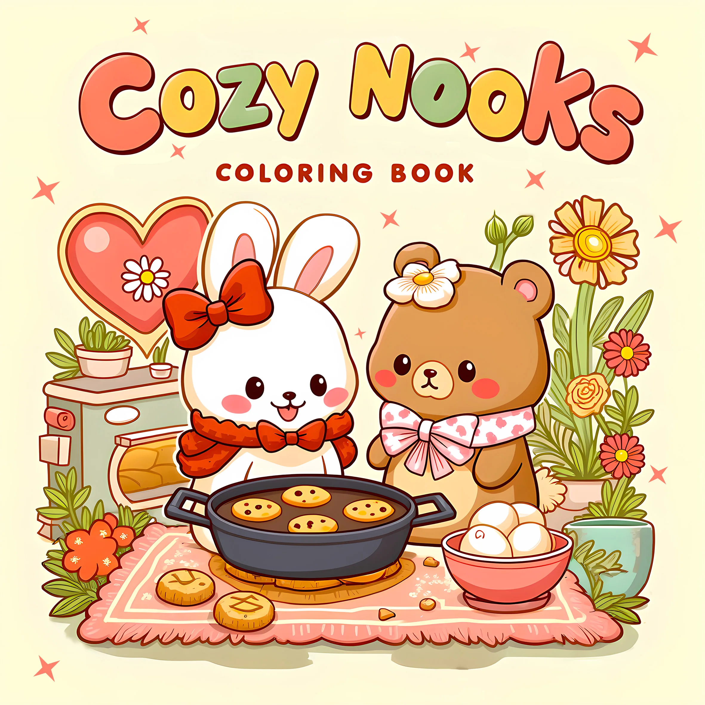 COSY NOOKS: Malbuch für Erwachsene mit niedlichen, gemütlichen Alltagsaktivitäten zur Entspannung (gemütliche Räume zum Ausmalen) Image