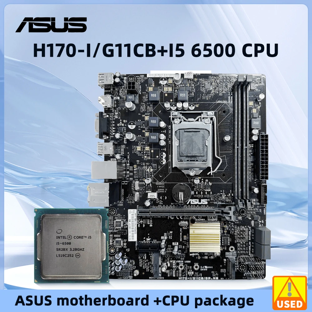 ASUS H170-I/G11CB Motherboard + i5 6500 CPU LGA 1151 Intel H170 DDR4x2 32 GB Micro ATX unterstützt 7400 6400 6300 6700 CPU Image