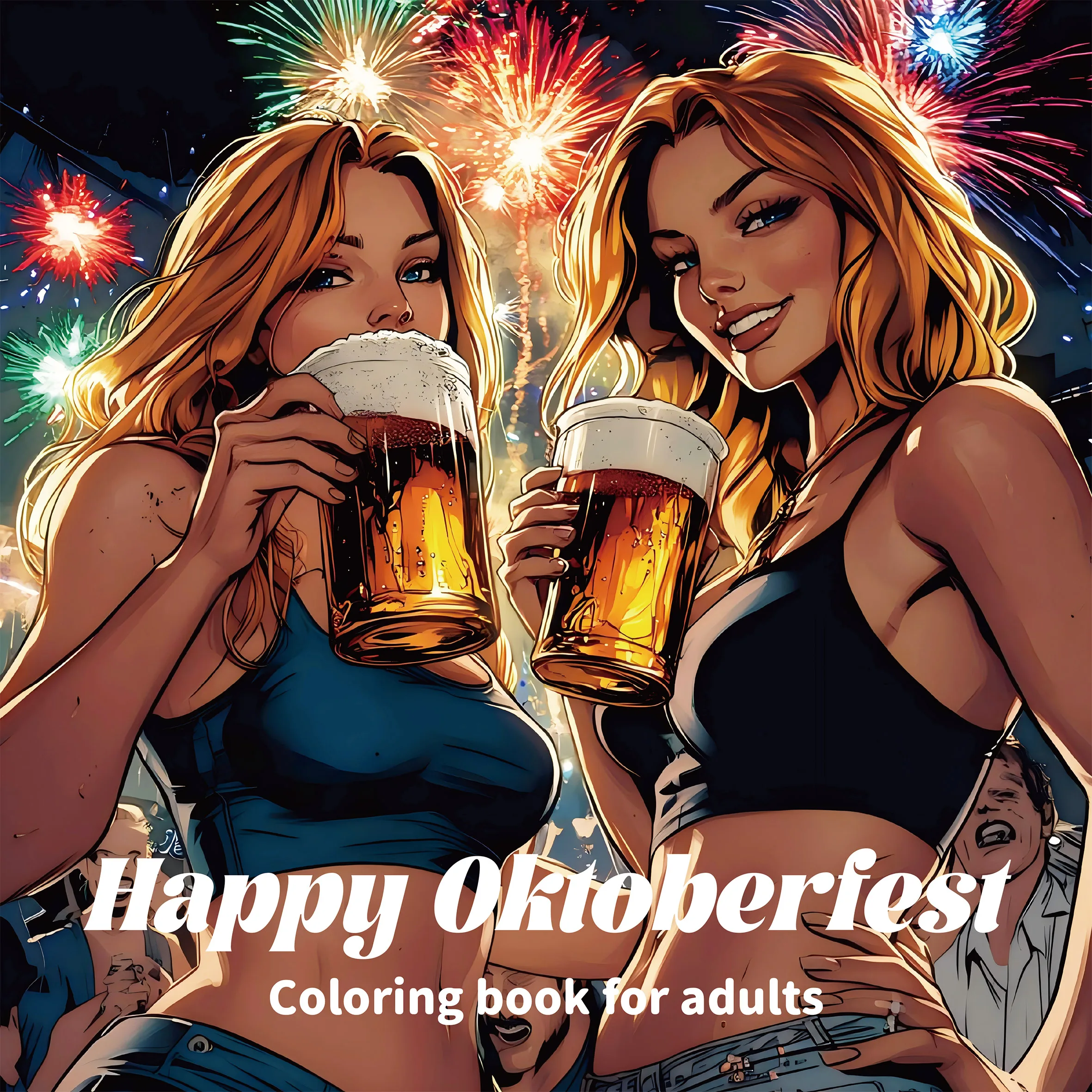 1 Stück Happy Okroberfest Malbuch für Erwachsene Bilderbuch 30 Seiten Kinder Graffiti Malerei Zeichnung kann entspannen und Stress abbauen