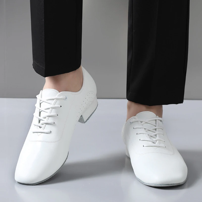 Rabatt Neue Hohe Qualität Weiß Schwarz PU Leder männer Ballroom Dance Schuhe/Salsa Tango Tanz Schuhe/Latin tanz Schuhe Männer