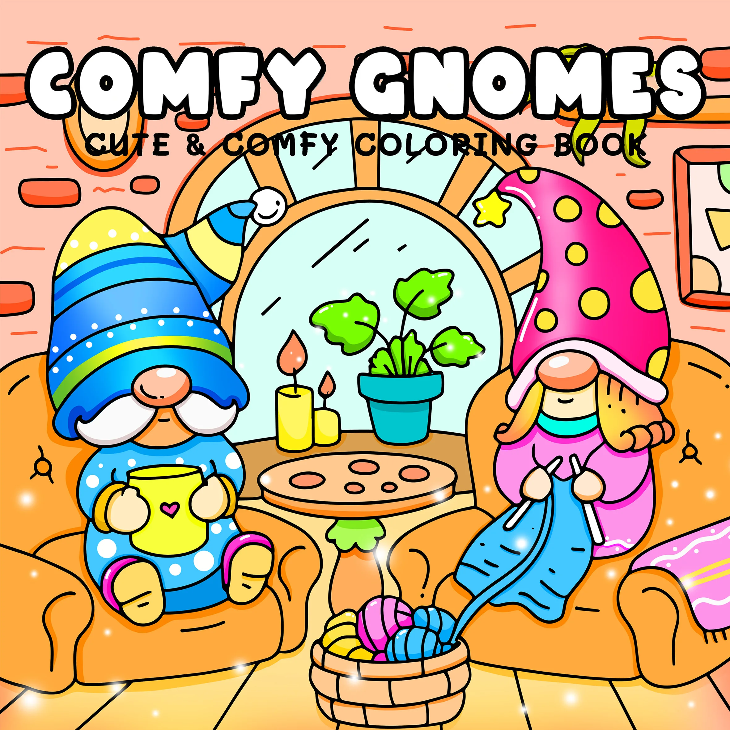 COMFY GNOMES: Malbuch für Erwachsene mit niedlichen, gemütlichen Alltagsaktivitäten zur Entspannung (gemütliche Räume zum Ausmalen) Image
