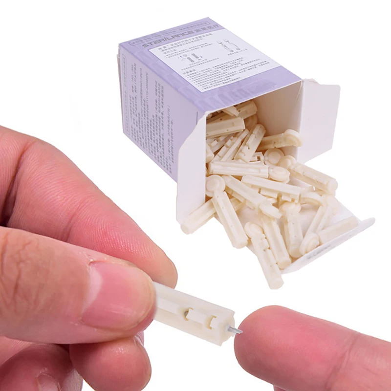 50 Stück sterile 21g Lanzetten Einweg-Bluttest-Kits Glukose-Cholesterin Image