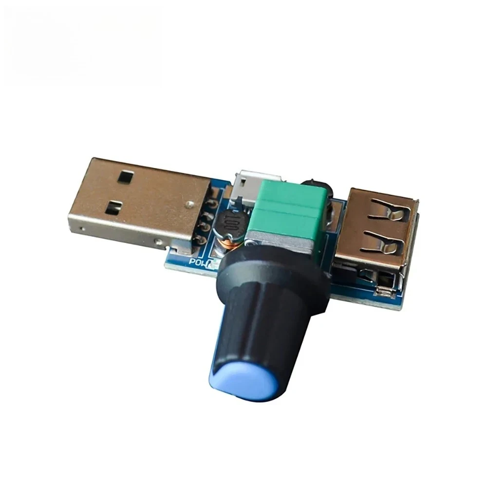 5 V Mini-USB-Lüftergeschwindigkeitsregler, Mini-PWM-Regler für Lüfter, 5 W, einstellbarer Geschwindigkeitsregler für PC/Auto/Schreibtischventilatoren Image