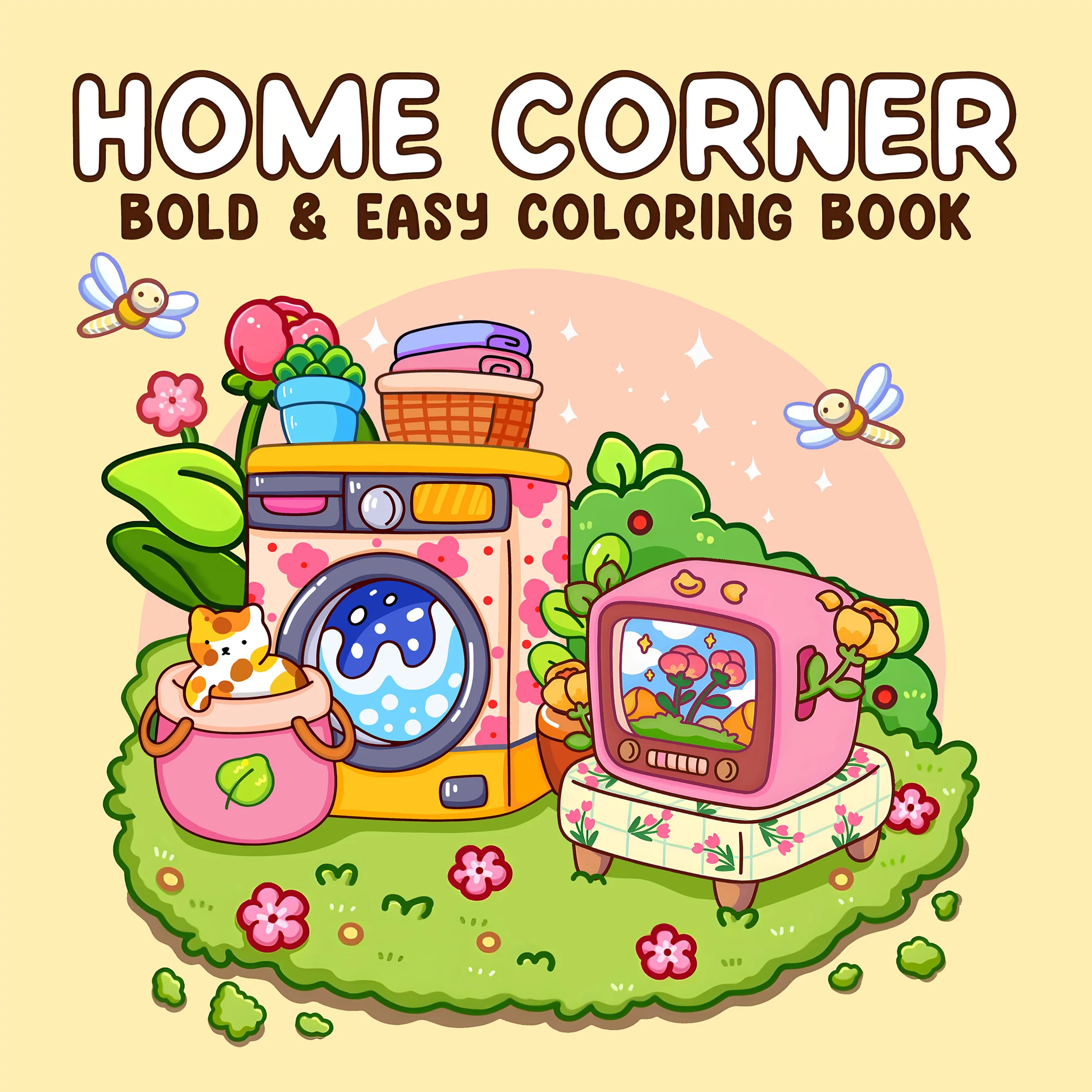 CORNER Malbuch mit kräftigen, einfachen Mustern für Erwachsene, niedliches Zeichenbuch, perfektes Geschenk für Party und Geburtstag Image