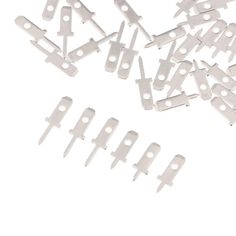 50 Stück 2,8 Einsätze 0,8 mm Stecker Federklemme PCB Schweißblech Lötösendicke ein Bein Image