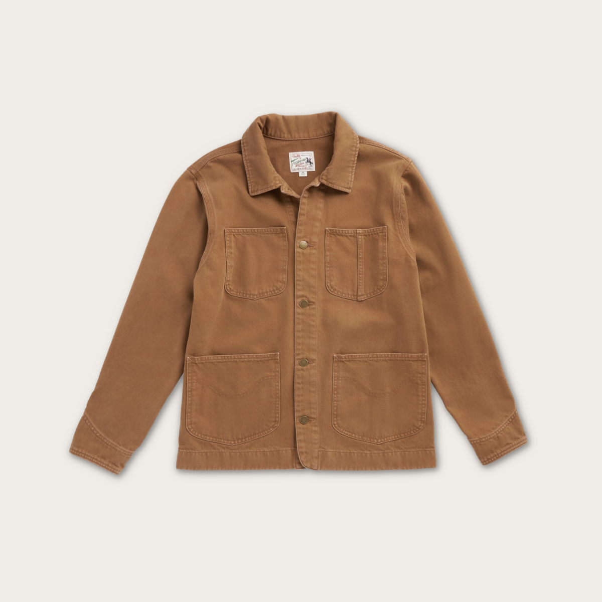 Tecovas Men's Denim Chore Jacket, Washed Tobacco, Size Large