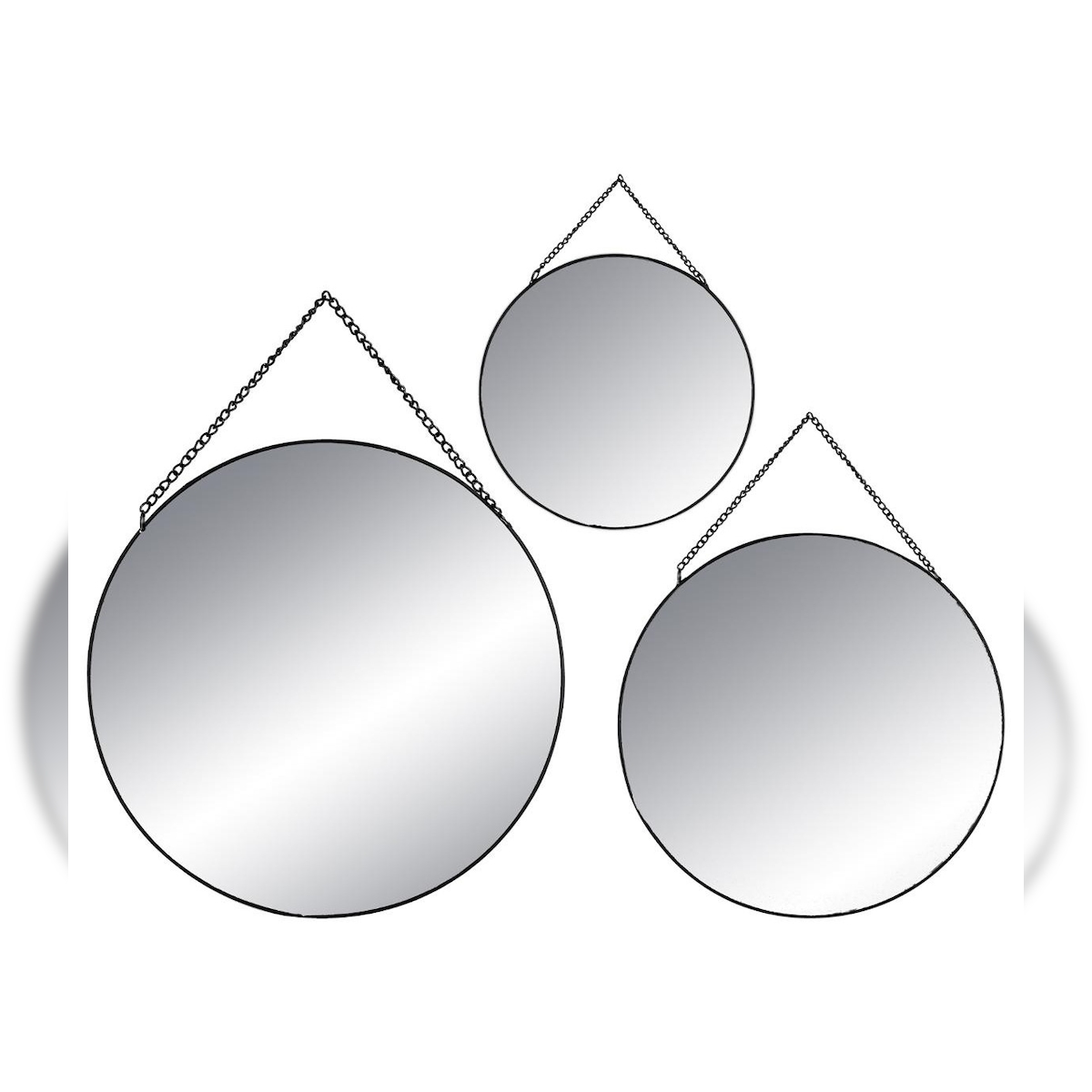 Atmosphera - Set mit 3 runden Spiegeln Ø 20/24/29 cm in Schwarz Image