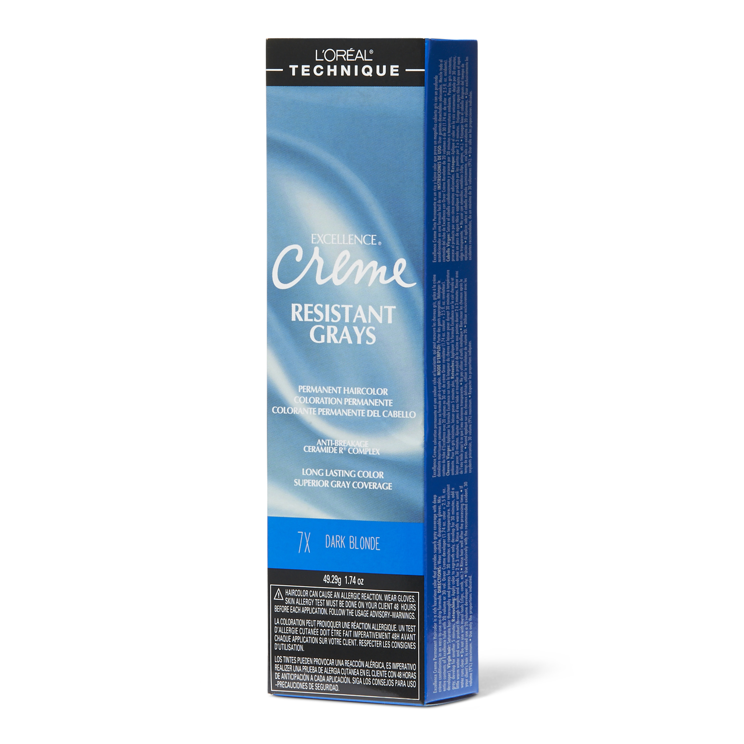 L'Oreal Resistant Grays 7X Dark Blonde Permanent Creme Hair Color 1.74 Oz
