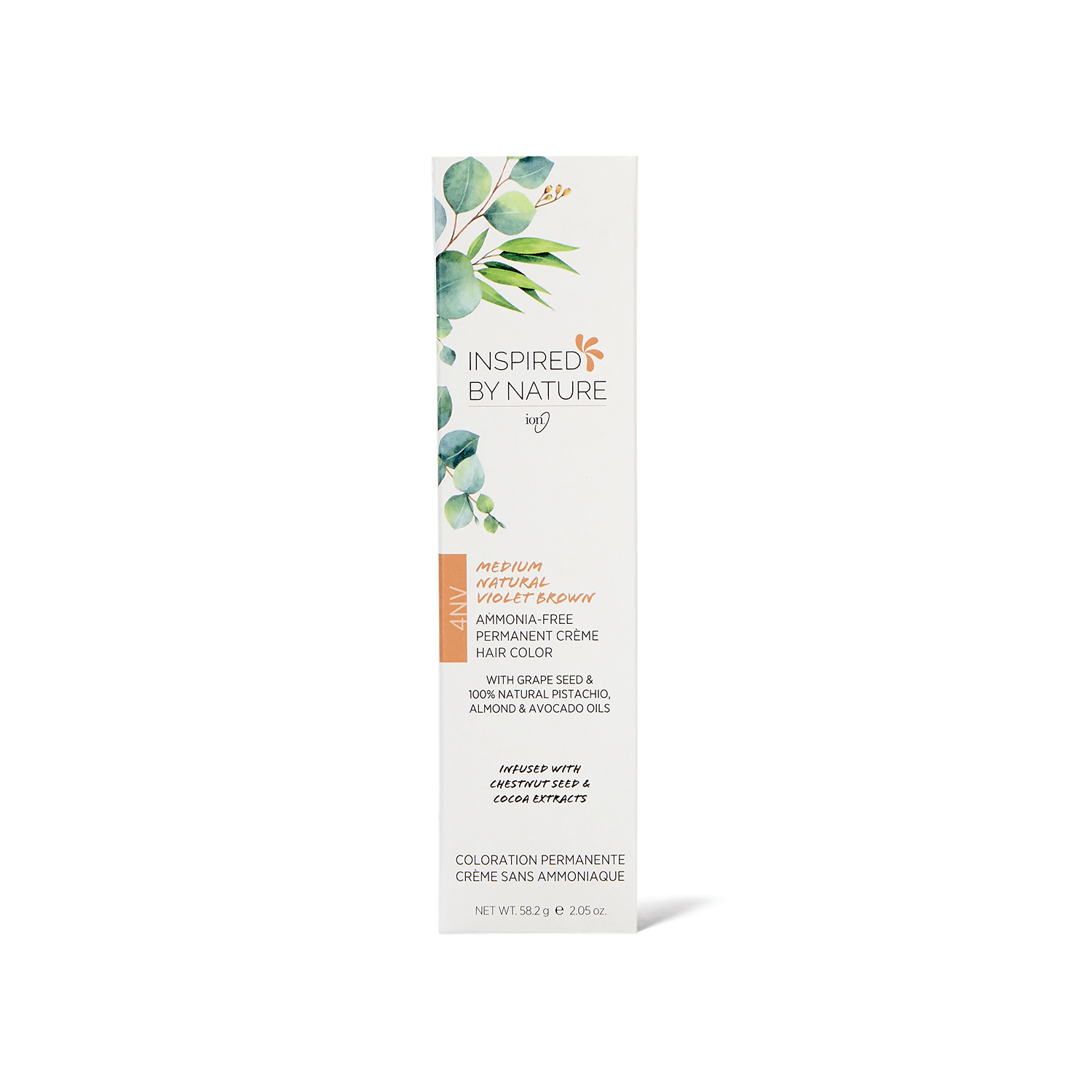 Inspired By Nature Ammonia-Free Permanent Hair Color Medium Natural Violet Brown 4NV